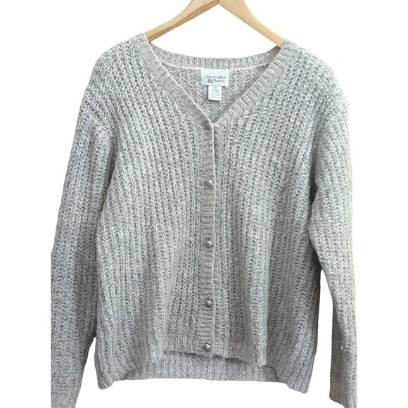 Vtg Womens Wool Blend Soft & Comfy Cableknit Size 8 Grandmacore Cardigan Tan - Picture 1 of 6